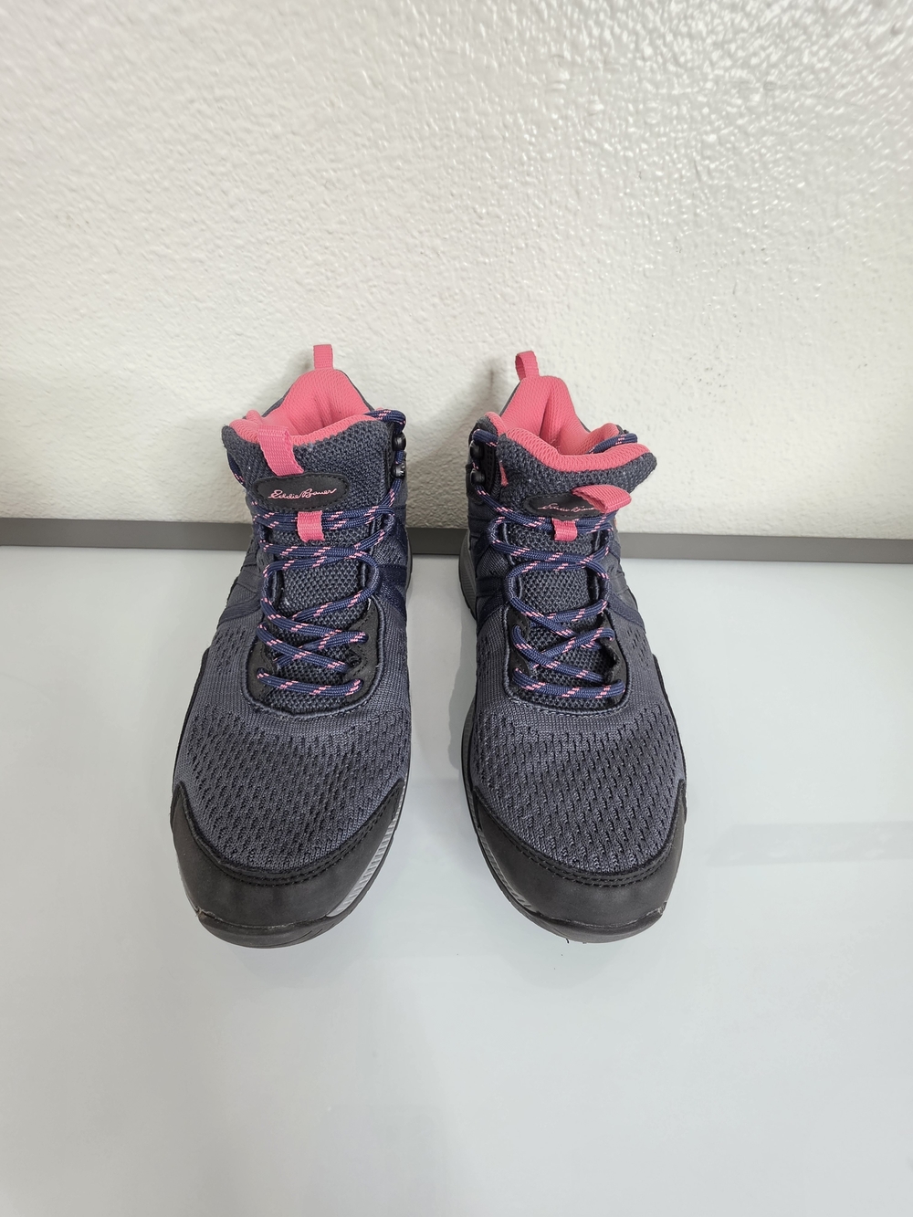 Eddie Bauer Womens Lukla Hiking Boots Grey Pink Ankle Shoes Size 9M - Picture 7 of 10